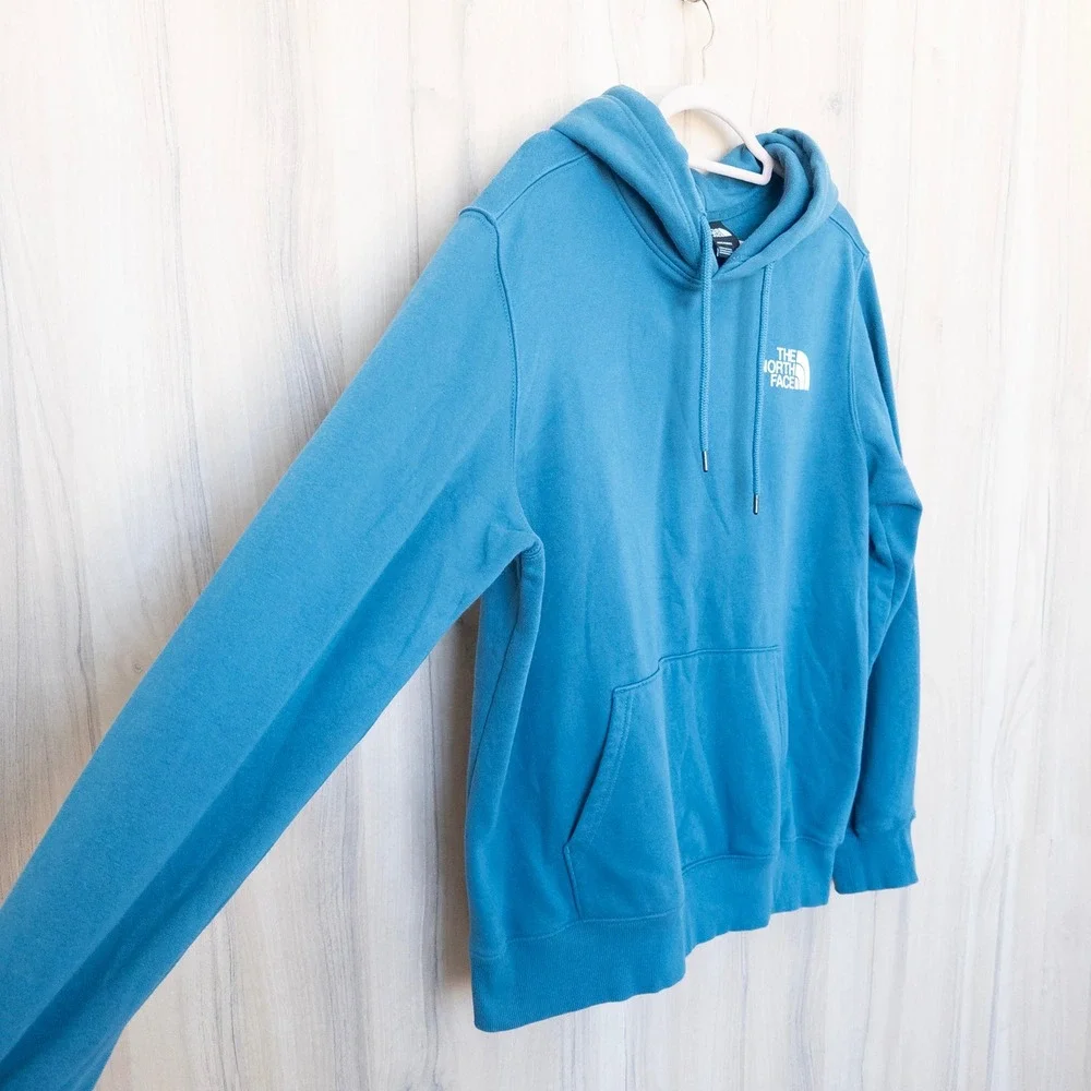 The North Face Mens Hoodie Sweatshirt Size L Blue Logo‎ Athleisure Gorpcore